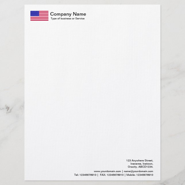 Papier À En-tête Drapeaux - USA (Devant)