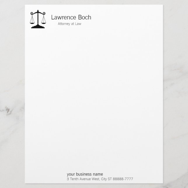 Papier À En-tête Échelles de justice (droit) (Devant)