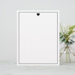 Papier à en-tête élégant avec marque de cœur pour