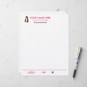 Papier à en-tête élégant et minimaliste pour coiff