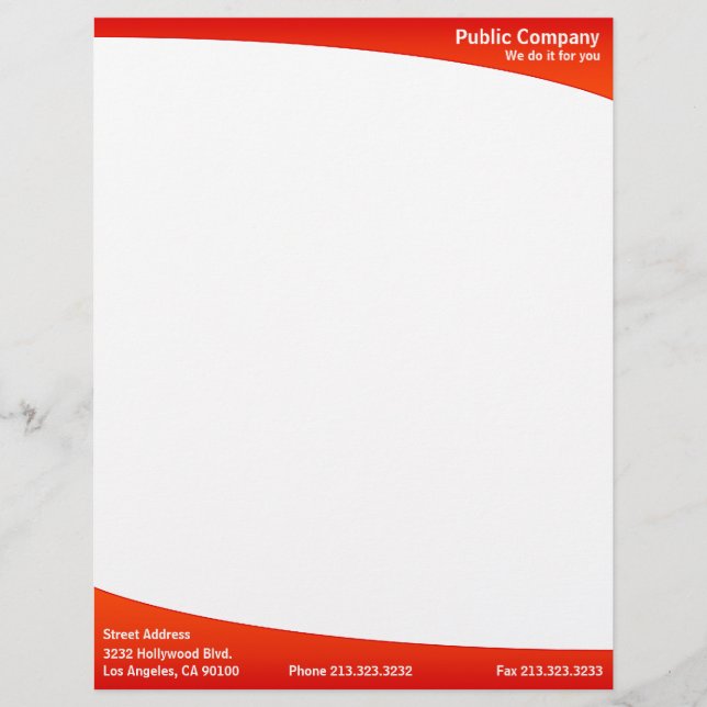 Papier À En-tête Élégant moderne rouge (Devant)