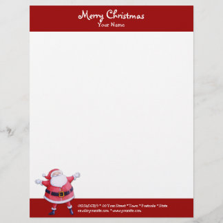 Papier À En-tête En-tête rouge Noël du Père Noël