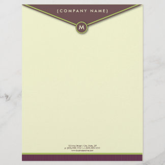 Papier À En-tête Enveloppe élégante (aubergine) Monogramme En-tête
