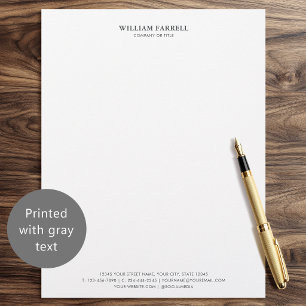 Papier à en-tête exécutif professionnel gris foncé
