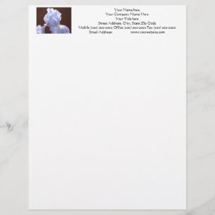 Papier À En-tête Fleur d'Iris Bleue en-tête personnalisée Irises