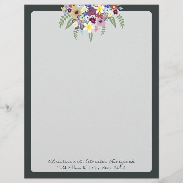 Papier À En-tête Fleurs de printemps, (Devant)