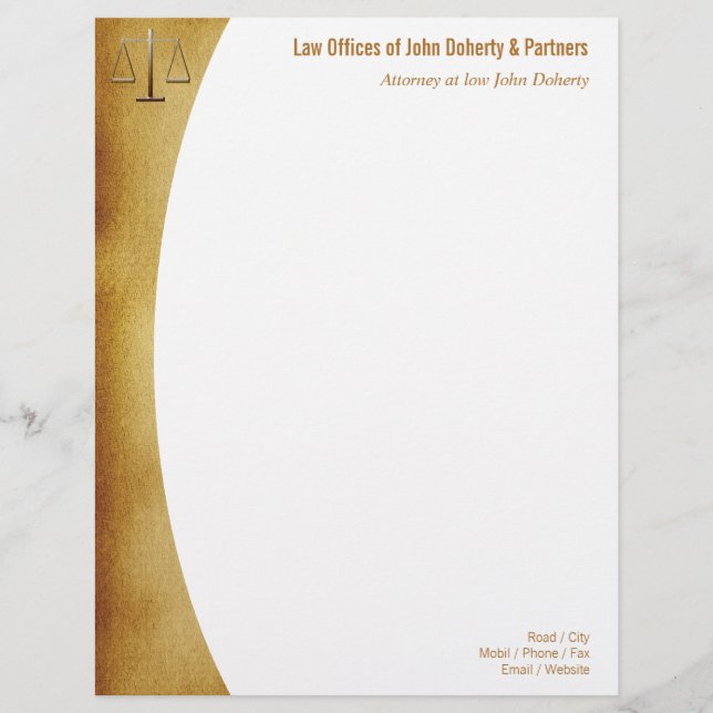 Papier À En-tête LAW OFFICES Letterhead (Devant)
