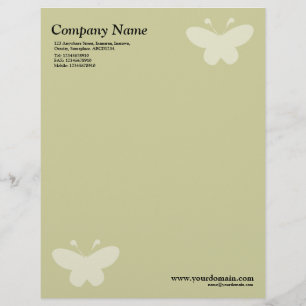 Papier À En-tête L'Élégant Motif Papillon - Khaki léger