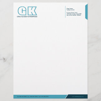Papier À En-tête Lumière professionnelle et Turquoise foncé