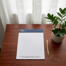 Papier à en-tête Luxe Bleu Ardoise Or Agent Immobi