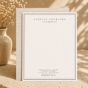 Papier à en-tête Luxe Lin Naturel pour Thérapeute