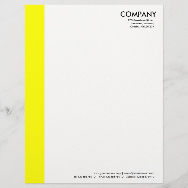 Papier À En-tête Marge de couleur - Jaune (Devant)