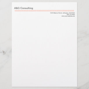 Papier À En-tête micro-point moderne merveille rouge gris affaires