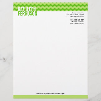 Papier À En-tête Motif chevron chic menthe vert deux tons design