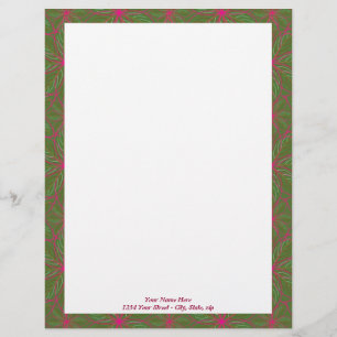 Papier À En-tête Motif de poinsettia de vacances