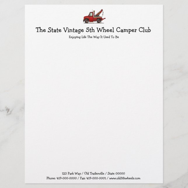 Papier À En-tête Naufrageur mignon de dépanneuse (Devant)