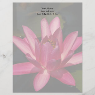 Papier À En-tête Nénuphar rose Lotus