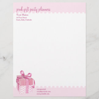 Papier À En-tête Papiers à lettres à bandes cadeaux roses
