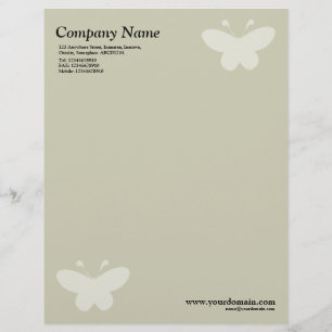 Papier À En-tête Papillon élégant - Beige chaud