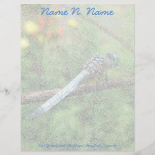 Papier À En-tête Papillons bleu Dasher Dragonfly Items en-tête