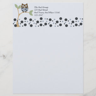 Papier À En-tête Personnalisable Blue Owl Baby
