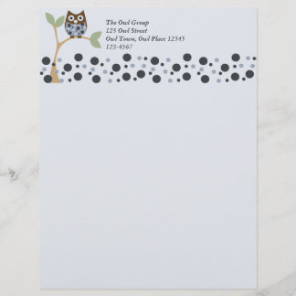 Papier À En-tête Personnalisable Blue Owl Baby