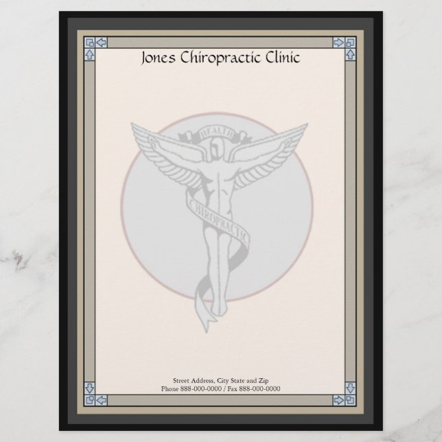Papier À En-tête Personnalisable Chiropratique Chiropraticien en chef (Devant)