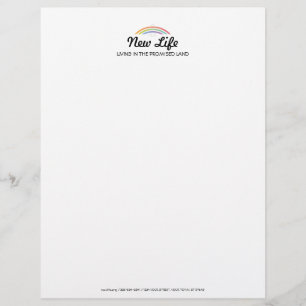 Papier À En-tête Personnalisable Colombe à ailes arc-en-ciel (doux)