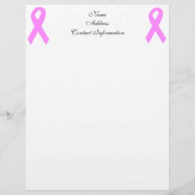Papier À En-tête Personnalisable Conscience de cancer du sein (Devant)