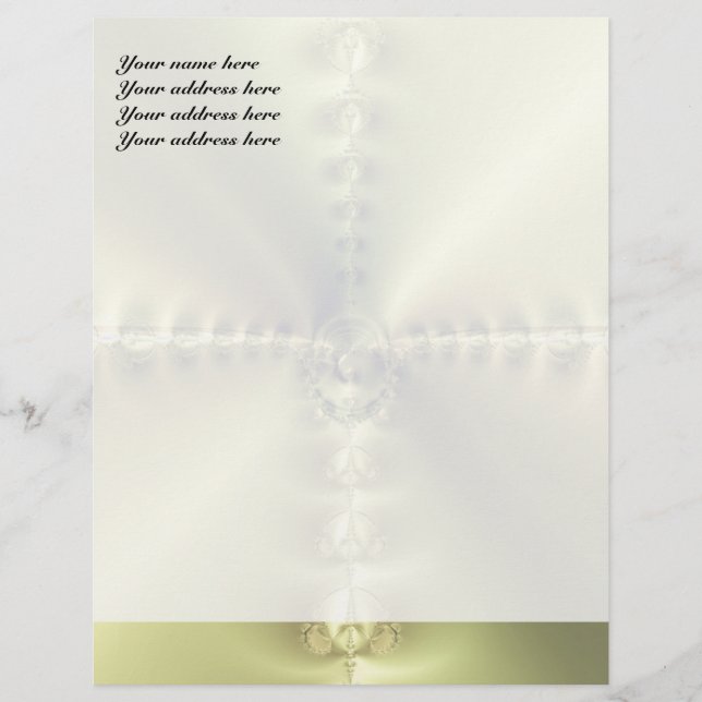 Papier À En-tête Personnalisable Croix dorée (Devant)
