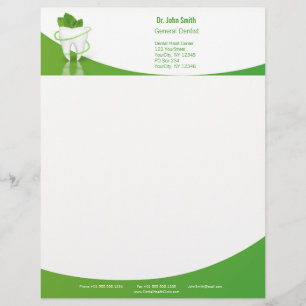 Papier À En-tête Personnalisable Dental Médicale Mint Feuille dent - En-tête