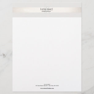 Papier À En-tête Personnalisable Élégant Monogramme moderne FAUX Argent rayé