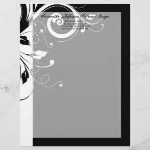 Papier À En-tête Personnalisable En-tête de la lettre de rotation inverse noire et 