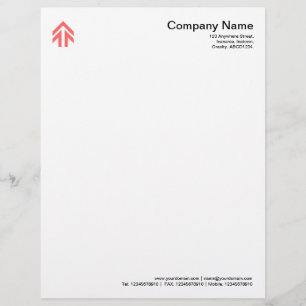 Papier À En-tête Personnalisable Flèche - rose tropicale