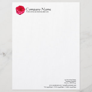 Papier À En-tête Personnalisable Fleur - Camelia rouge