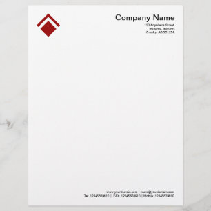 Papier À En-tête Personnalisable Géométrique 01 - Rouge rubis