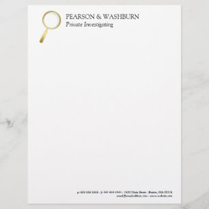 Papier À En-tête Personnalisable Gold Magnifique Verre Nom de l'oeil privé et conta