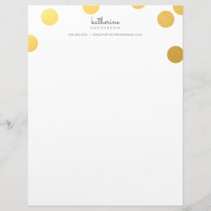 Papier À En-tête Personnalisable GRANDE CONFETTI SPOT moderne gras feuille or gris
