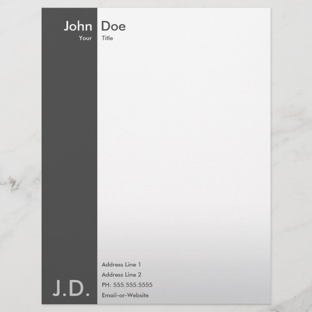 Papier À En-tête Personnalisable gris professionnels (Devant)