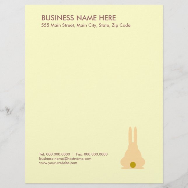 Papier À En-tête Personnalisable Lapin Brown (Devant)
