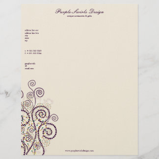 Papier À En-tête Personnalisable Le pourpre élégant de Boho se développe en