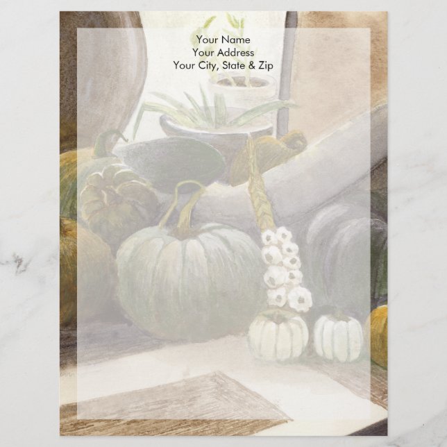 Papier À En-tête Personnalisable Les Citrouilles de Jennifer (Devant)