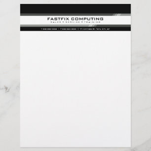 Papier À En-tête Personnalisable LETTRE D'AFFAIRES SIMPLE :: high-tech zing 1L