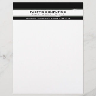 Papier À En-tête Personnalisable LETTRE D'AFFAIRES SIMPLE :: high-tech zing 1L