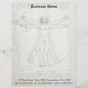 Papier À En-tête Personnalisable L'homme vitruvien de Léonard de Vinci
