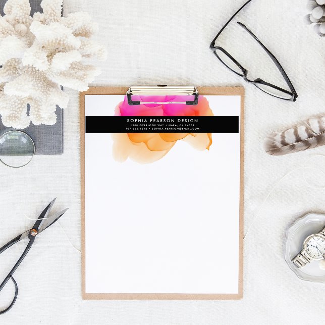 Papier À En-tête Personnalisable Logo moderne Watercolor (Créateur téléchargé)