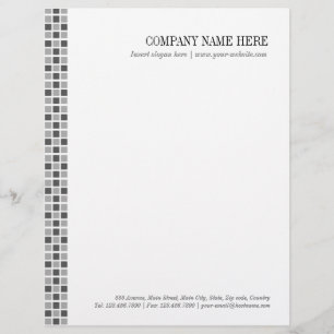 Papier À En-tête Personnalisable Motif Carré gris