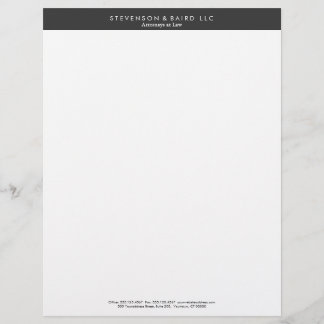 Papier À En-tête Personnalisable Noir et blanc professionnel simple