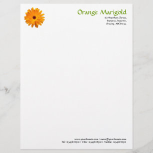 Papier À En-tête Personnalisable Orange Marigold