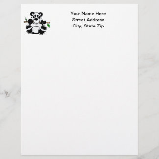 Papier À En-tête Personnalisable Panda de bande dessinée